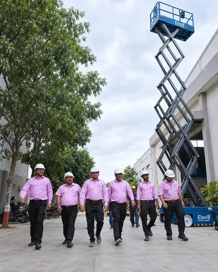 Elev8 SCL-3246 scissor lift, a mobile elevated work platform made in India